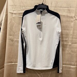 White and Black Long Sleeve Athletic Top